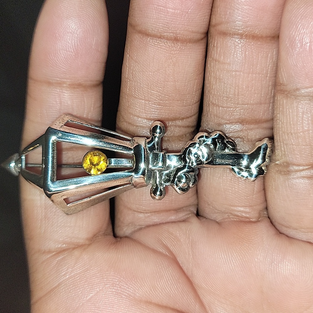1950s LANG STERLING Lantern BROOCH Pin - Picture 1 of 4